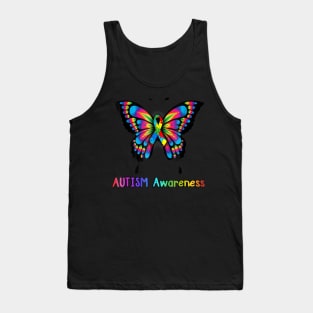 Colorful Butterfly Autism Awareness Tank Top